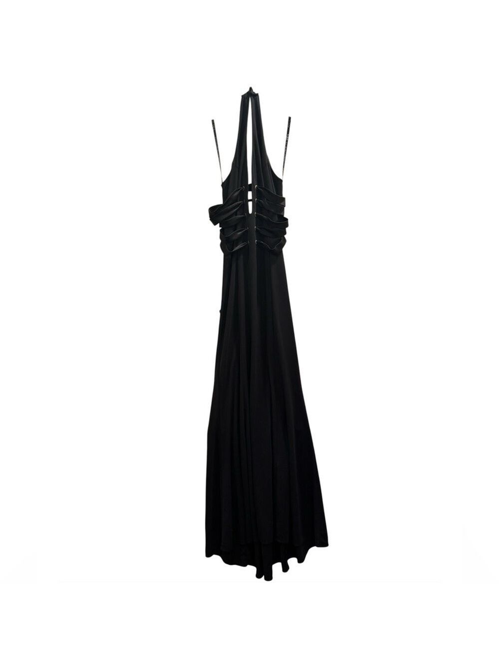 Niki Livas Black Strappy Back Women's Formal Evening/Cocktail Dress Size 12 - Picture 4 of 8